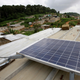 A solar panel on a roof in Abidjan, Ivory Coast